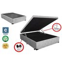 Ver imagem 3 de Cama Base Box Baú Casal Reforçado Sintético Cinza 138x188x41