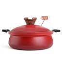 Ver imagem 1 de Caçarola Antiaderente Cerâmica Caldeirão 22cm Vermelho Tampa