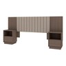 Cabeceira Casal Extensível com Mesa de Cabeceira - Liz - Robel Móveis - Cappuccino - 5