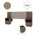 Ver imagem 3 de Cabeceira Casal Extensível com Mesa de Cabeceira - Liz - Robel Móveis - Cappuccino