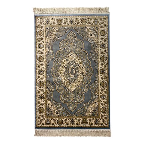 Tapete Persa Azul com Bege Ideal para Quarto e Sala 100x150