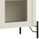 Ver mais imagens de Cristaleira Sala de Jantar 2 Portas Vidro Pés Industrial Preto Naim I03 Luna Louro - Lyam Decor