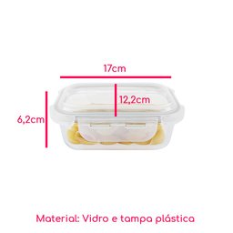 Kit 4 Potes Hermético Vidro Marmita 370 640 1040 1520ml - 5