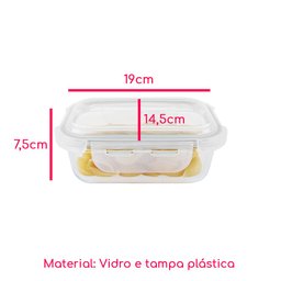 Kit 4 Potes Hermético Vidro Marmita 370 640 1040 1520ml - 4