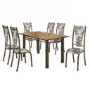 Ver imagem 2 de Conjunto Sala de Jantar com Mesa Tampo de Madeira e 6 Cadeiras Dubai Espresso Móveis