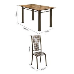 Conjunto Sala de Jantar com Mesa Tampo de Madeira e 6 Cadeiras Dubai Espresso Móveis - 3