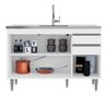 Balcao Pia Gabinete Cozinha 120cm S/tampo 3 Portas 2 Gavetas Cor,:branco - 4