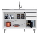 Ver imagem 4 de Balcao Pia Gabinete Cozinha 120cm S/tampo 3 Portas 2 Gavetas Cor,:branco
