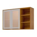 Ver imagem 1 de Armário Aéreo Cozinha Modulado Brilhante C/ 2 Portas 120cm Cinamomo/off White - Mgm