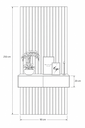 Ver imagem 4 de Aparador Suspenso 90cm com Painel Ripado MDF Decorativo Sala:Branco
