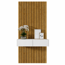 Ver imagem 1 de Aparador Suspenso 90cm com Painel Ripado MDF Decorativo Sala:Branco