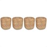 4 Puff Taboa Fibra Natural Redondo Palha Varanda Nat88 - 1