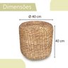4 Puff Taboa Fibra Natural Redondo Palha Varanda Nat88 - 6