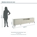 Ver imagem 3 de Rack New Bend 220 cm Porta Frisada Incolar Luna com Pé Preto