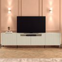 Ver imagem 1 de Rack New Bend 220 cm Porta Frisada Incolar Luna com Pé Preto