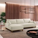 Ver imagem 1 de Sofá Albano Linho 300cm Chaise Lado Esquerdo Meu Sofá Online A302 Linho Branco