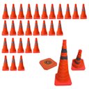 Ver imagem 1 de Cone Rodovia Sinalizador Kit 27 Uni Retratil Guarda Segurança Baliza Dobravel Estrada Estacionamento