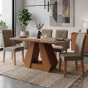 Ver imagem 2 de Mesa de Jantar Agata Mdf com 4 Cadeiras Estofadas Suede Molci Joli