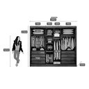 Ver imagem 3 de Guarda Roupa Casal 3 Portas de Correr e 8 Gavetas c/ 1 Espelho Diamond Plus Branco - Novo Horizonte