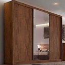 Ver imagem 2 de Guarda Roupa Casal 3 Portas de Correr e 8 Gavetas c/ 1 Espelho Diamond Plus Branco - Novo Horizonte