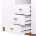 Ver imagem 6 de Guarda-Roupa Casal Capelinha 4 Portas 3 Gavetas Espelho Aurora Branco Camarim