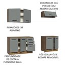 Ver imagem 5 de Kit com 2 Balcões e 2 Armários Aéreos Multiuso 200cm Agata Madesa