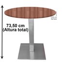 Ver imagem 5 de Mesa Quadrada Alpha Inox Prata 73,50 Cm (altura) Tampo Mdp Redondo 70 Cm Walnut (larg)