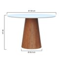 Ver imagem 2 de Mesa de Jantar Base Cone Tampo Laminado/Laqueado Ø120 Amêndoa/Branco