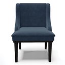 Ver imagem 3 de Kit 2 Cadeiras Estofadas Para Sala De Jantar Base Fixa De Madeira Preto Lia Suede Azul Marinho -