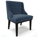 Ver imagem 2 de Kit 2 Cadeiras Estofadas Para Sala De Jantar Base Fixa De Madeira Preto Lia Suede Azul Marinho -