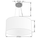 Ver imagem 2 de Lustre Pendente Cilíndrico Vivare Md-4189 Cúpula em Tecido 50x30cm - Bivolt Algodão-crú 127/220v