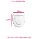 Ver imagem 4 de Kit 2 Copos Vidro Borossilicato Parede Dupla Coração 80ml