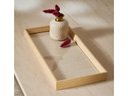 Ver imagem 4 de Bandeja Decorativa Decoração Sala Mesa em Linho e Mdf