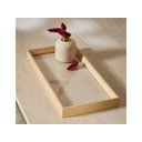 Ver imagem 4 de Bandeja Decorativa Decoração Sala Mesa em Linho e Mdf