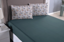 Ver imagem 2 de Jogo de Cama Lençol com Elástico 3 Peças Casal Padrão Modern Percal de Poliéster 300 Fios Verde