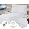 Jogo de Lençol Queen 400 Fios 4 Peças Ponto Palito com Lençol de Cima Toque Suave Branco Casa Dona - 2