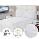 Ver imagem 2 de Jogo de Lençol Queen 400 Fios 4 Peças Ponto Palito com Lençol de Cima Toque Suave Branco Casa Dona