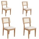 Ver imagem 2 de Conjunto de Mesa de Jantar com 4 Cadeiras Marrom/Off White/Freijó