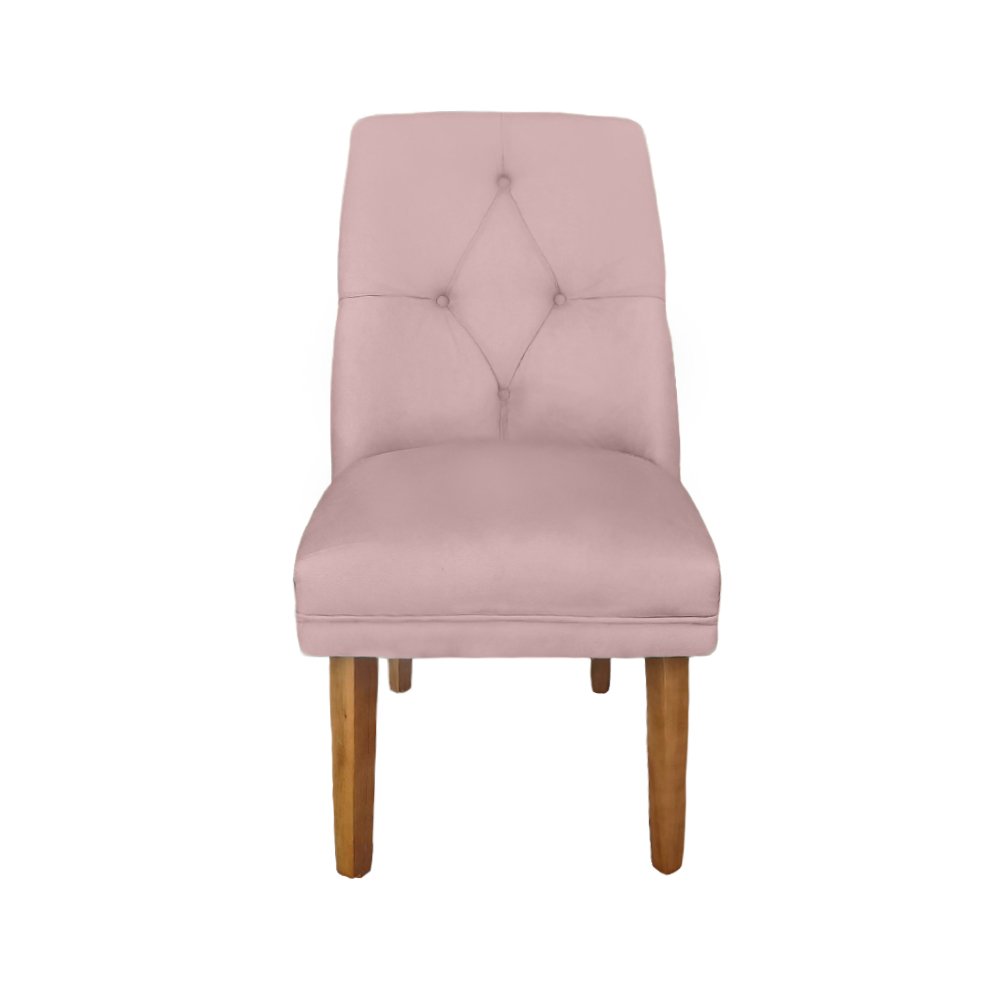 Cadeira Maria Suede Rosa Bebe para Sala Quarto Escritório - Majú Decor - 2