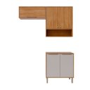 Ver imagem 2 de Armários Multiuso para Área de Serviço 3 Peças com 5 Portas Divina Marrom/Cinamomo/Off White