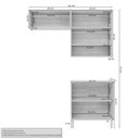 Ver imagem 3 de Armários Multiuso para Área de Serviço 3 Peças com 5 Portas Divina Marrom/Cinamomo/Off White