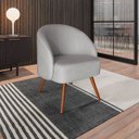 Ver imagem 5 de Poltrona para Sala e Escritório Decorativa Cadma Linho Cinza