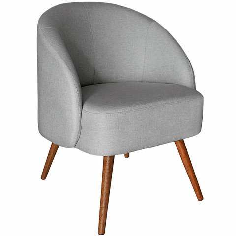 Poltrona para Sala e Escritório Decorativa Cadma Linho Cinza