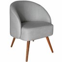 Ver imagem 1 de Poltrona para Sala e Escritório Decorativa Cadma Linho Cinza