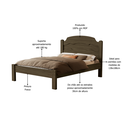 Ver imagem 3 de Cama de Casal em Madeira Mdf Iris Reforçada Estilo Moderno para Quarto Tradicional:castanho