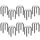 Ver imagem 1 de Kit 10 Banquetas Baixas Empilháveis em Aço Maviê Sintético Branco/Preto - Mpozenato