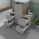 Ver imagem 2 de Gabinete Banheiro Coluna para Encaixe Madeirado / Cinza