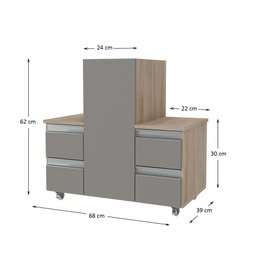 Gabinete Banheiro Coluna para Encaixe Madeirado / Cinza - 3