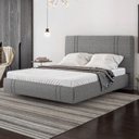 Ver imagem 2 de Cama Queen Flutuante com Cabeceira 160cm Astra S04 Linho Cinza - Lyam Decor