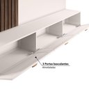 Ver imagem 3 de Rack com Painel Suspenso Camboriú para TV de até 70 - Branco/Nogueira